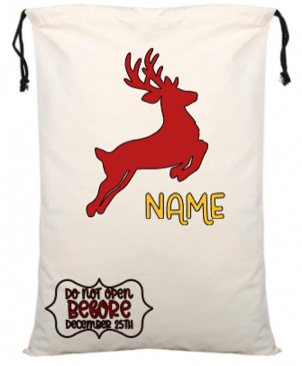 Christmas Present Sack Reindeer